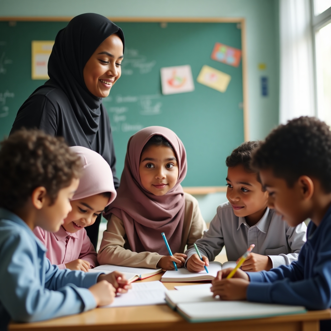 Swift Aleem Academy students studying Arabic and Islamic Sciences